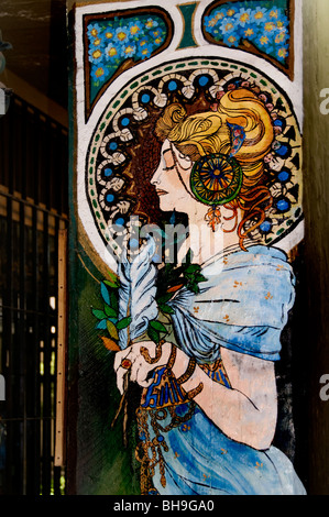 Buenos Aires San Telmo Arte Galería de Pintura Artista Argentina Ciudad decoración decoración art nouveau. Foto de stock