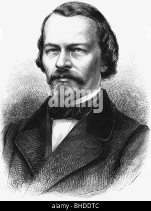 Freytag, Gustav, 13.7.1816 - 30.4.1895, autor / escritor alemán, retrato, grabado en madera por Adolf Neumann (1825 - 1884), Foto de stock
