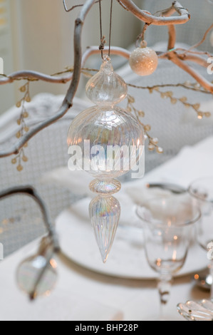 Jewelled cristal Decoración de la mesa navideña Foto de stock