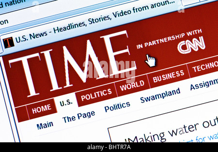 Captura de pantalla de Time.com macro - el sitio web de la revista de noticias. Sólo para uso editorial. Foto de stock