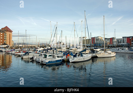 Swansea Marina en Swansea, en Gales del Sur Foto de stock