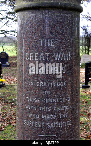 War Memorial en Umberslade Bautista capilla cerca de Hockley Heath, West Midlands, Inglaterra, Reino Unido.