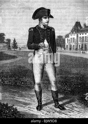 Napoleón I, 15.8.1769 - 5.5.1821, Emperador de Francia 1804 - 1815, longitud completa, grabado de madera, siglo 19,