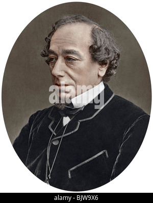 Benjamín Disraeli, conde de Beaconsfield, Primer Ministro Conservador Británico, 1881.Artista: Lock & Whitfield Foto de stock