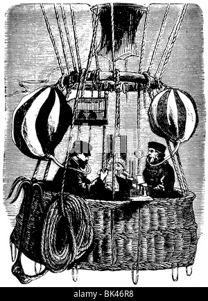 El globo de ascenso de Sivel y Croce-Spinelli, 1874 Foto de stock