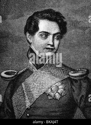 Otto I, 1.6.1815 - 26.7.1867, Rey de Grecia 5.10.1832 - 24.10.1862, retrato, grabado en madera, siglo XIX, , Foto de stock