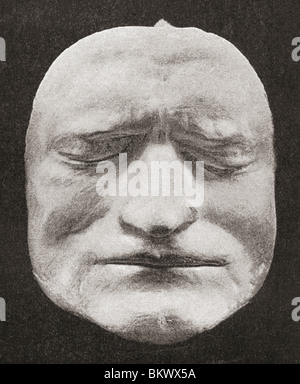 Máscara de la muerte de Sir Isaac Newton de 1643 a 1727. Físico inglés, matemático, astrónomo, filósofo natural. Foto de stock