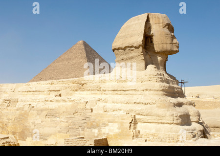 La esfinge de Giza, Sitio del Patrimonio Mundial de la UNESCO, cerca de El Cairo, Egipto, el Norte de África, África Foto de stock