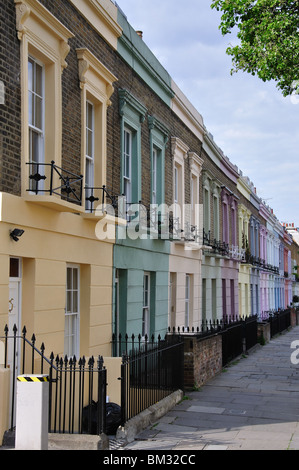 Casas coloridas, Hartland Road, Camden Town, London Borough of Camden, Greater London, England, Reino Unido Foto de stock