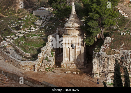 Israel, Jerusalén, en el Monte de los Olivos, Pilares de Absalom Foto de stock