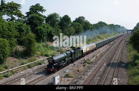 GWR locomotora a vapor "rey Eduardo I en Twyford-1 Foto de stock