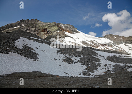 El glaciar de Rettenbach Sölden, Austria en julio Foto de stock