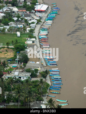 Vista aérea sobre barcos Tecolutla Veracruz México Foto de stock