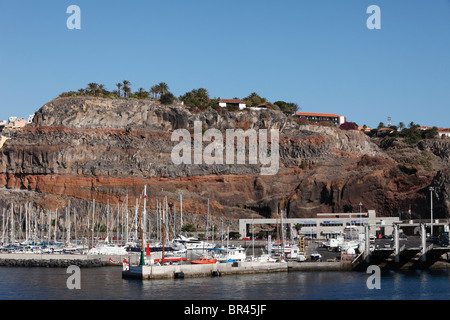 Harbour y el Parador de San Sebastián de la Gomera, Islas Canarias, España, Europa Foto de stock