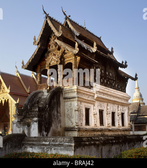 La Biblioteca de Manuscritos de Wat Phra Singh, Chiang Mai, Tailandia, en el sudeste de Asia, Asia