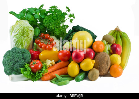 Verduras frescas y frutas de fondo Fotografía de stock - Alamy