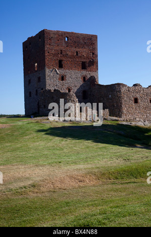 Hammershus Fort. El Manto de la torre. Bornholm, Dinamarca. Foto de stock