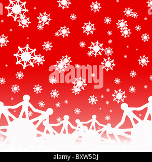 Un copo de nieve mundial concepto de tarjetas de Navidad