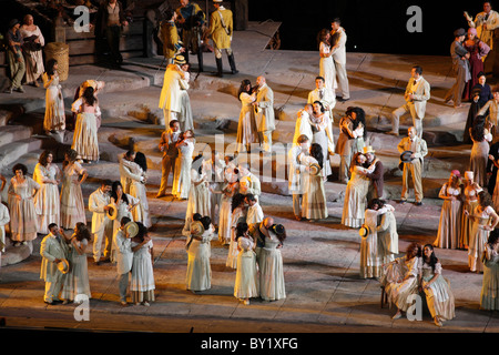 Carmen de Bizet, rendimiento en arena, Verona, Italia Foto de stock