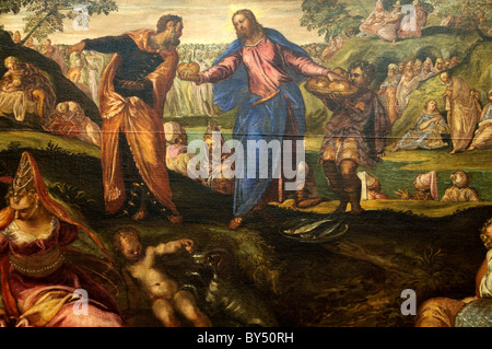 Detalle: El milagro de los panes y los peces, ca. 1545-50, de Tintoretto Foto de stock