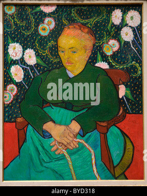 La Berceuse (Mujer meciendo una cuna; Augustine-Alix Pellicot Roulin, 1851-1930), 1889, de Vincent van Gogh. Foto de stock