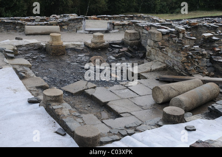 Patio de la ' ' ' sitio arqueológico Domus Chao Samartin ' Asturias españa Foto de stock