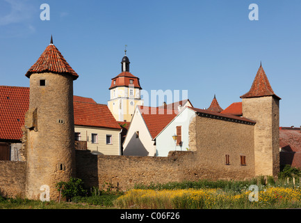 Muralla de Mainbernheim, Mainfranken, Baja Franconia, Franconia, Baviera, Alemania, Europa Foto de stock
