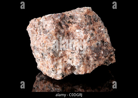 El granito rojo (roca ígnea) Foto de stock