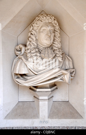 Samuel Pepys Busto talla London Guildhall galería Foto de stock