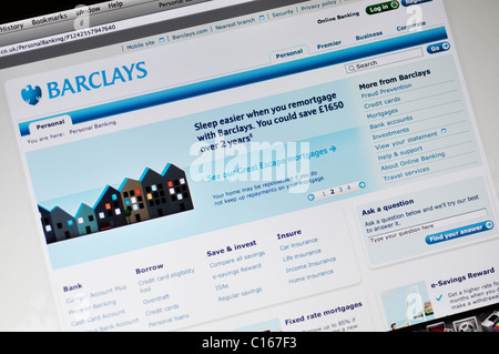 Sitio web del Grupo Barclays, principal proveedor mundial de servicios financieros Foto de stock