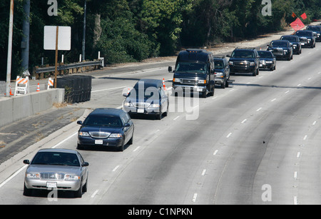 Caravana de los funerales del Rey del Pop Michael Jackson rumbo