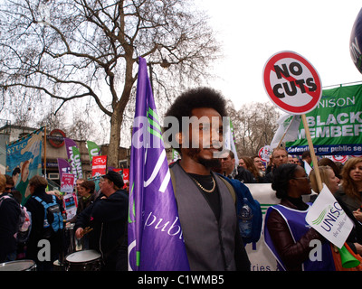 26 de marzo de 2011 National TUC manifestación contra las cortes. Londres Foto de stock