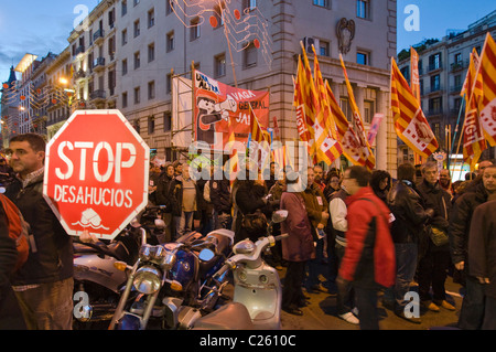 Manifestaciones en lugar Cataluña,Barcelona,Cataluña,Spain Foto de stock