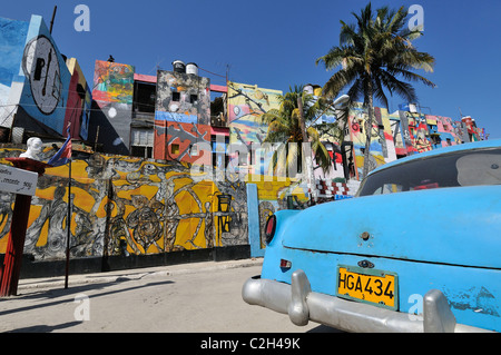 La Habana. Cuba. Callejon de Hamel, Centro Habana. Foto de stock