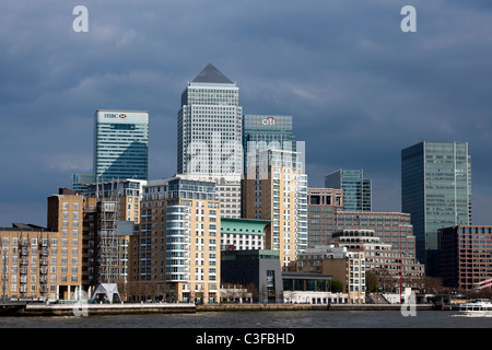 Canary Wharf, el distrito financiero de Londres, Londres, Inglaterra. Foto de stock