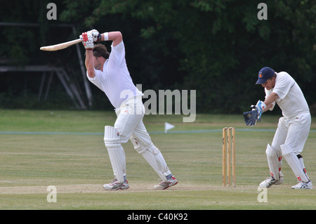 Aldea cricket en Norton Lindsey, Warwickshire, Inglaterra, Reino Unido. Foto de stock