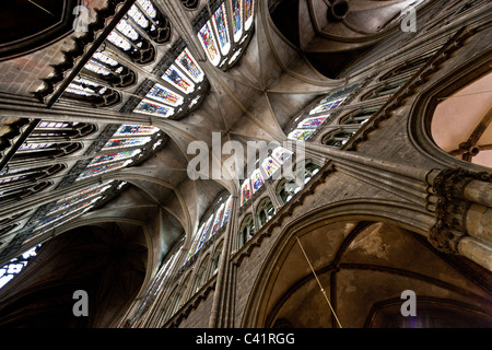 La Catedral de San Esteban en Metz, una ciudad en la región de Lorena en el este de Francia. Foto de stock