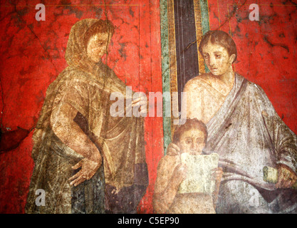 Fresco en la Villa dei Misterii (siglo I D.C.), Pompeya, Nápoles, Campania, Italia Foto de stock