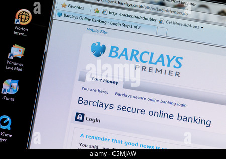 barclays online banking internet homepage en la pantalla de la computadora Foto de stock