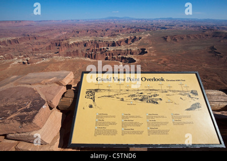 Moab, Utah, EE.UU., Grand View Point Mirador, Parque Nacional Canyonlands Foto de stock