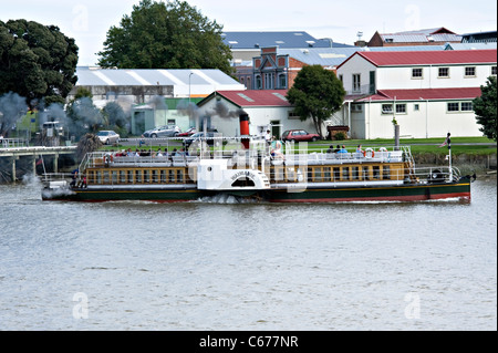 La pala del vaporizador Waimarie Navegación por el Río Whanganui Ciudad de Wanganui Isla del Norte, Nueva Zelanda Nueva Zelanda Foto de stock
