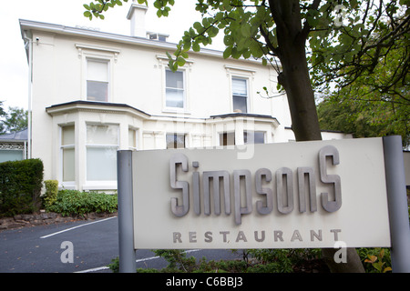 Restaurante Simpsons, en Edgbaston, Birmingham. Restaurante estrella Michellin. Foto de stock