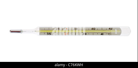 Termómetro de mercurio. La temperatura normal de una persona sana es de 36.6  Fotografía de stock - Alamy