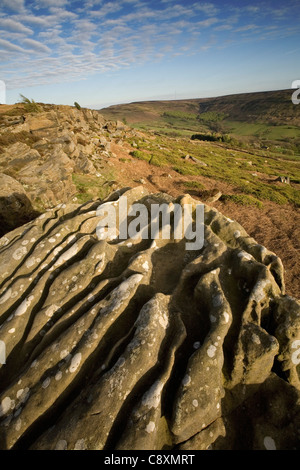 Rocas escoceses Crag Scugdale North Yorkshire Inglaterra Foto de stock