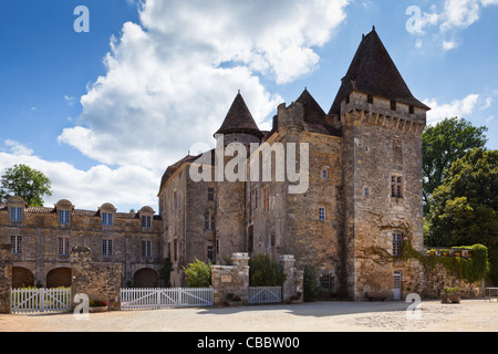 Dordogne - Château de la Marthonie en Saint Jean de Cole, Périgord vert, Dordogne, Francia Foto de stock