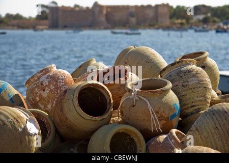Capturas de pulpo en el puerto pesquero de Houmt Souk Djerba, Túnez, África del Norte Foto de stock