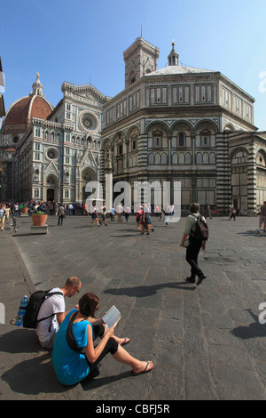 Italia, Toscana, Florencia, el Baptisterio, el Duomo, la catedral Foto de stock
