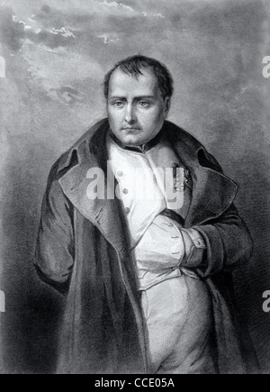 Retrato de Napoleón Bonaparte (1769-1821) Emperador francés. Ilustración Vintage o Grabado Foto de stock