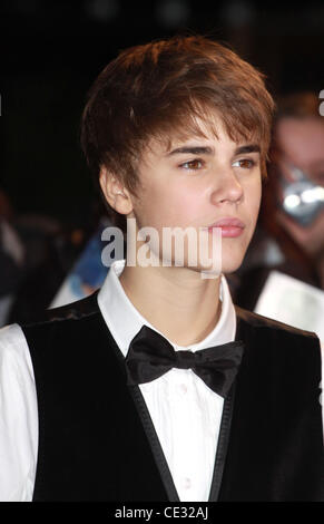 Justin Bieber Nunca digas nunca UK Film premiere celebrada en el O2 de Londres, Inglaterra - 16.02.11 Foto de stock