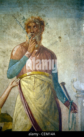 Italia, Nápoles, Museo de Pompeya, la casa del poeta trágico (VI, 8, 5), el sacrificio de Ifigenia